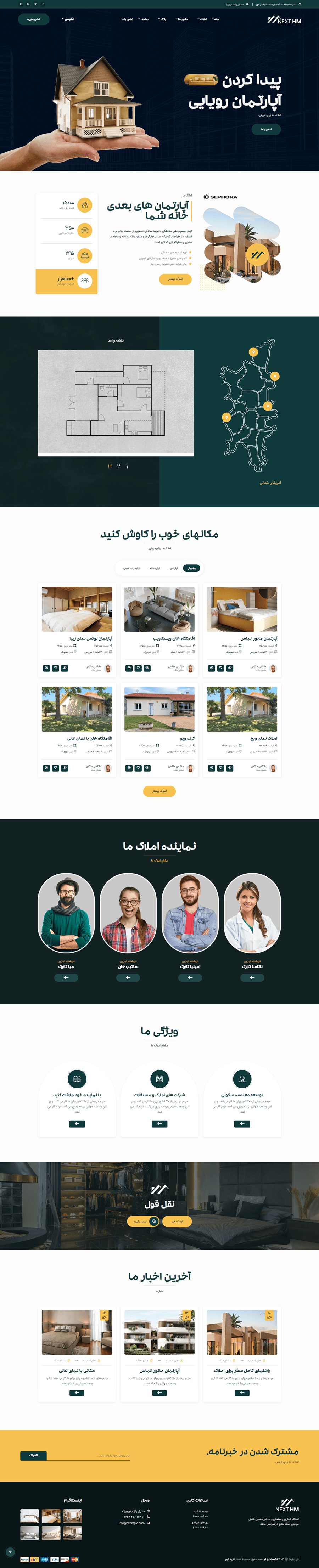 قالب HTML فروش و اجاره ملک نکست‌ اچ‌ام، NextHM