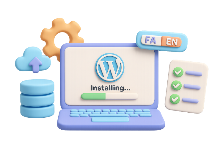 نصب و راه اندازی وردپرس چهارمین مرحله از طراحی سایت خبری