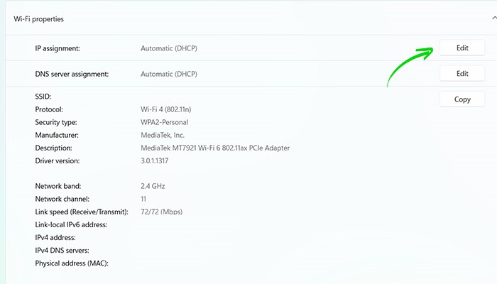 برای استفاده از آن در سیستم عامل ویندوز، ابتدا باید وارد تنظیمات Network شوید.