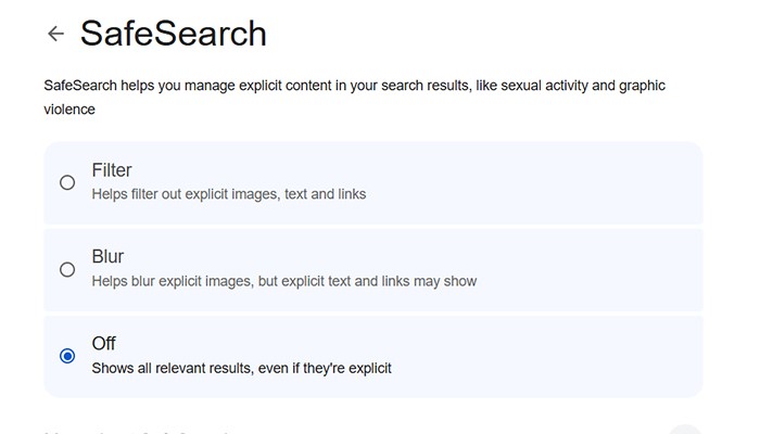 فعال سازی safe search گوگل